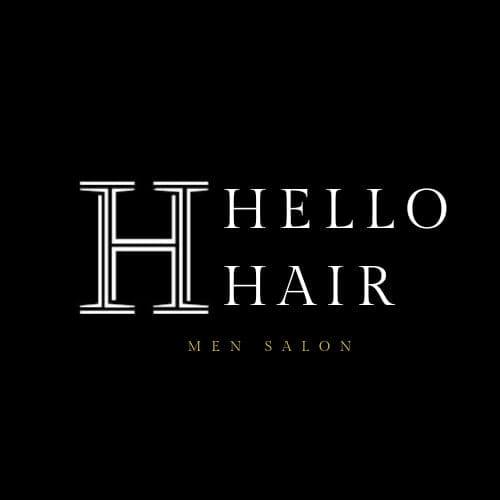 Hello Hair Men Salon Logo